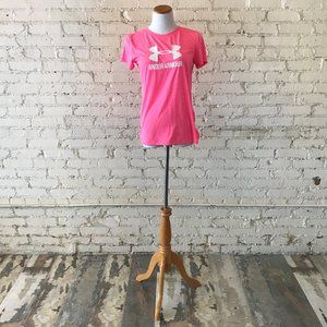 Under Armour Neon Pink Printed Heat Gear Tee Small